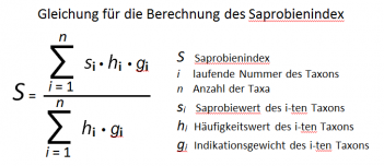 Gleichung des Saprobienindex